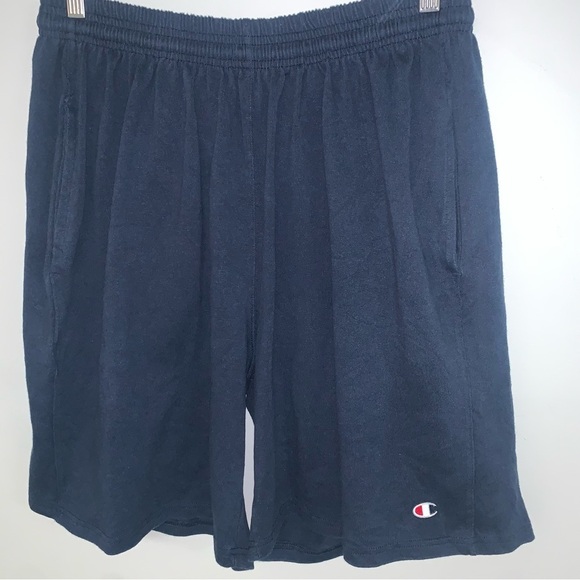 Champion‎ Vintage Sweat Shorts Men’s Size  XXL Navy Blue Stretch Lightweight - Picture 5 of 5